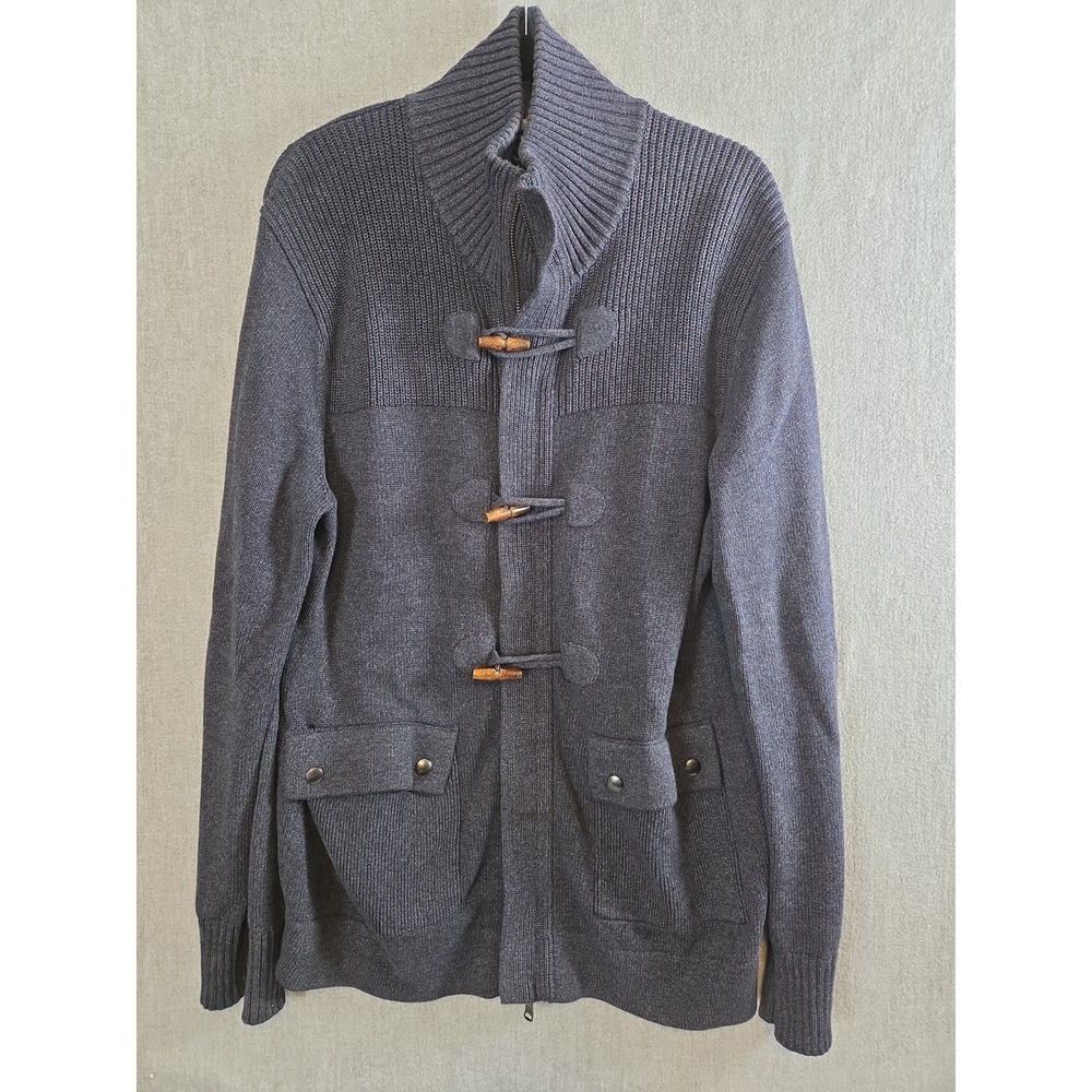 Banana Republic L Toggle Shawl Collar Cardigan Sweater Blue Retro Y2K Preppy